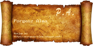 Porgesz Alma névjegykártya